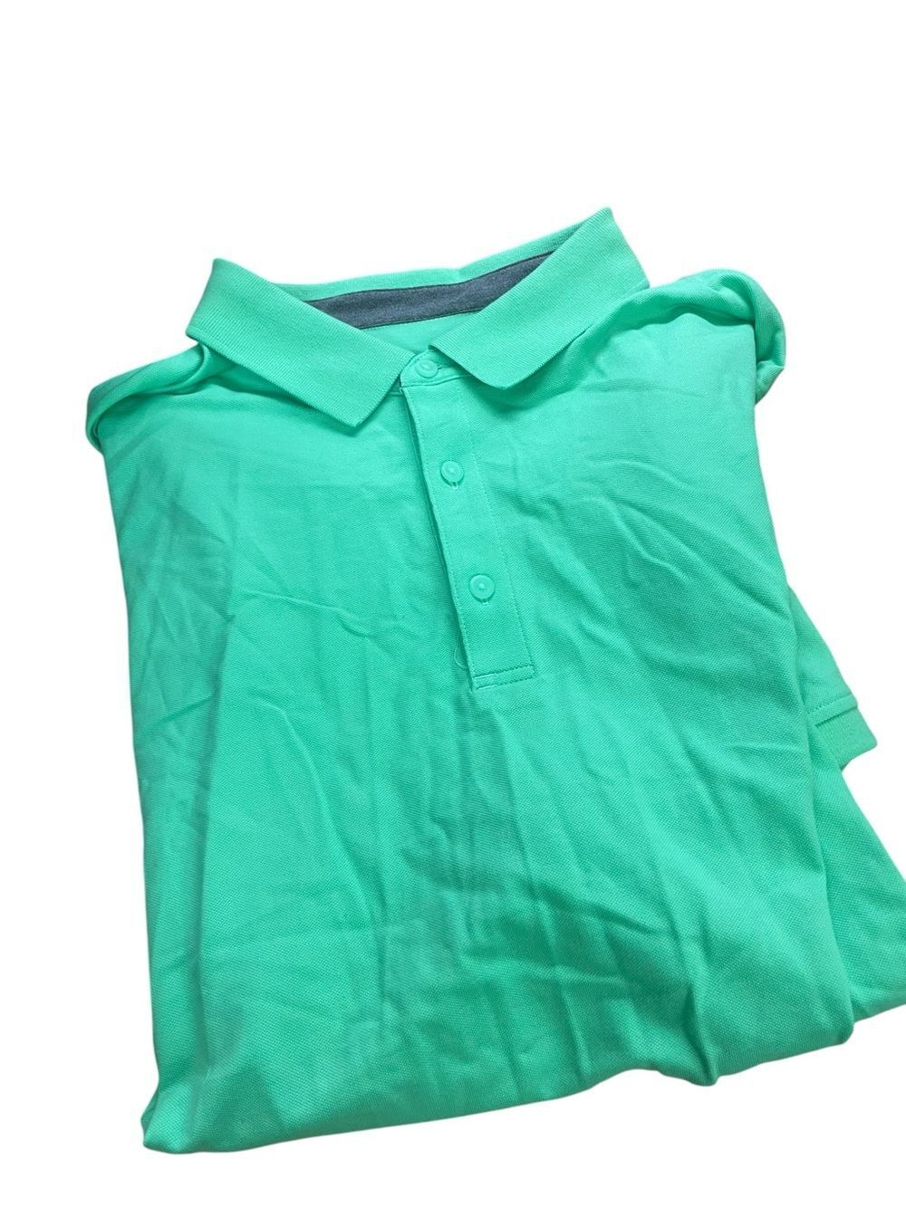 Mint Green Polo Shirt - Classic Button Collar